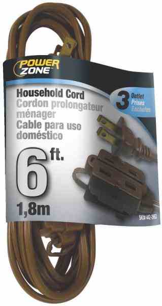 Main 1 - Extension Cord - 16/2 X 6' Brown  -