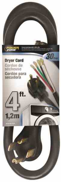Main 1 - Dryer Cord - 10/4 30Amp 4'
Orgill# 4560926 -
