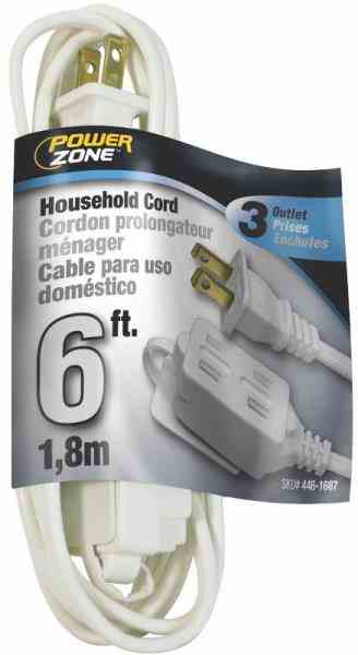 Main 1 - Extension Cord - 6 Ft 16/2 White  -