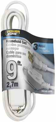 Extension Cord - 9 Ft 16/2 White  - Henson Metal