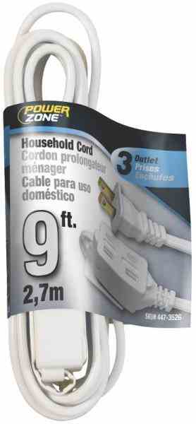 Main 1 - Extension Cord - 9 Ft 16/2 White  -